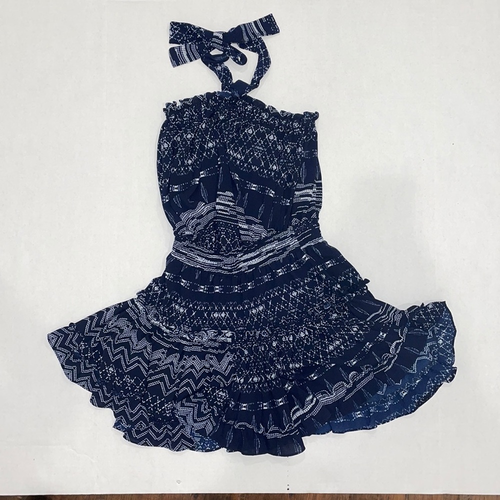 Misa halter navy dress
